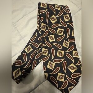 Talbott Studio for Canterberry Clothiers with Burgundy, Navy, and Silver Motif